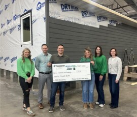 Thank you to Midland National Life and North American Company for Life and Health (you may know them better as Sammons Financial Group) and Federal Home Loan Bank of Des Moines for awarding us a $70,000 Member Impact Fund grant! Habitat for Humanity and Sammons Financial Group team members smile while holding a giant check for $70,000.