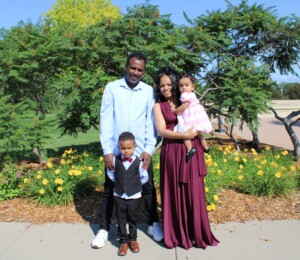 Family photo of future homebuyers Abrham, Selam and their two children